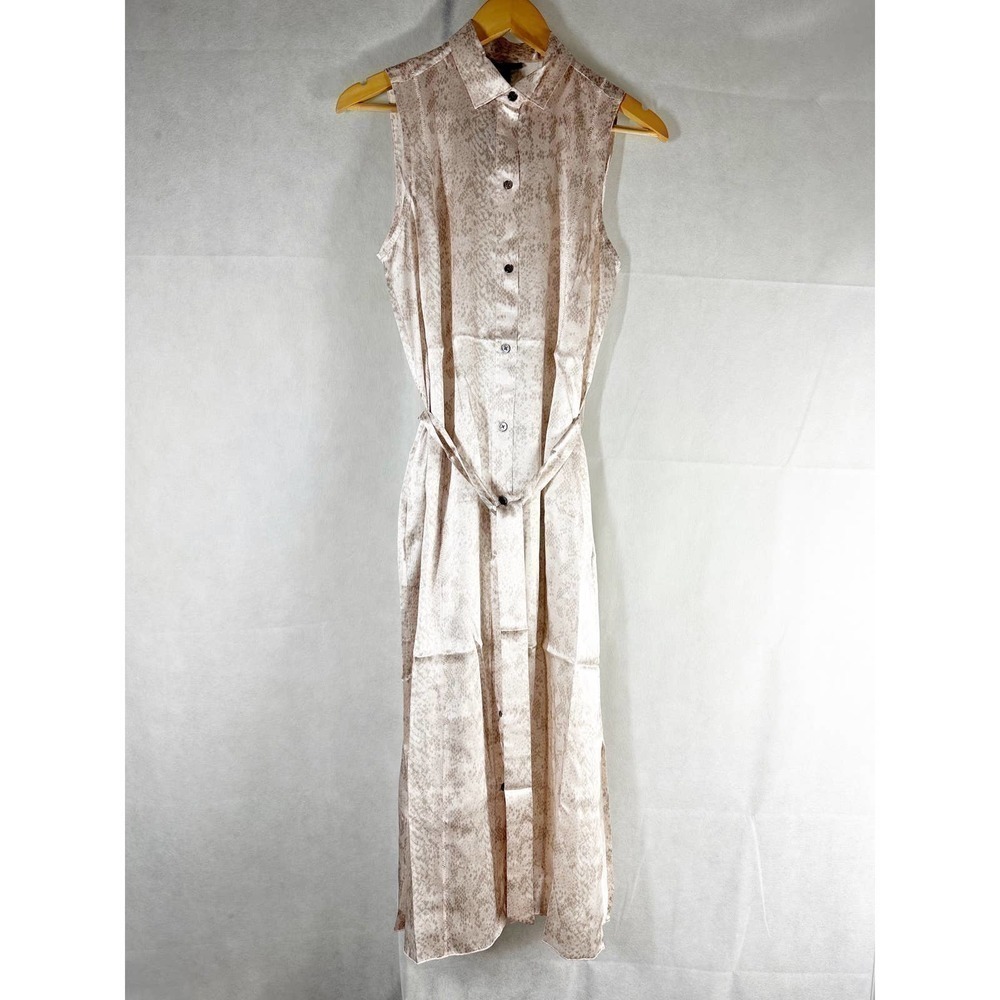 ATM Anthony Thomas Melillo Collared Sleeveless Midi Dress Size Small Snake Print